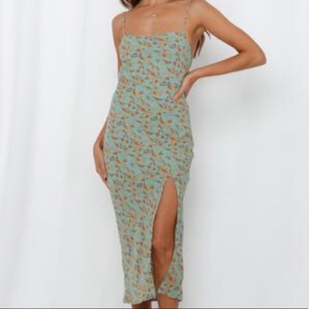 Mint Green Hello Molly Slit dress- worn once